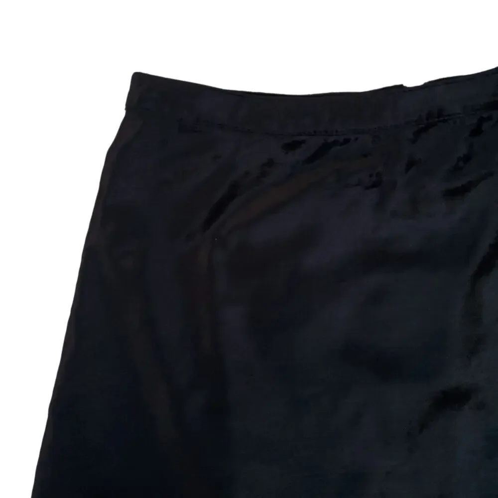 Free People Funkytown Black Velvet A line Mini Skirt Zip Front Sz 12 NWT